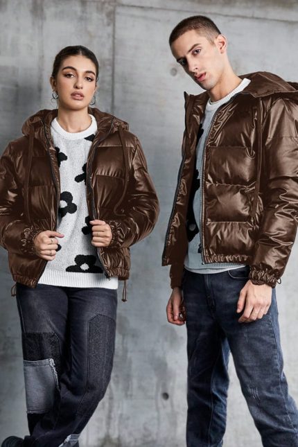 Puffer Leather Winter Jacket - Unisex